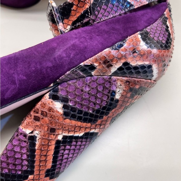 MADE IN ITALY SEBASTIAN Purple Snakeskin Women's Heels real python leather - Picture 10 of 14